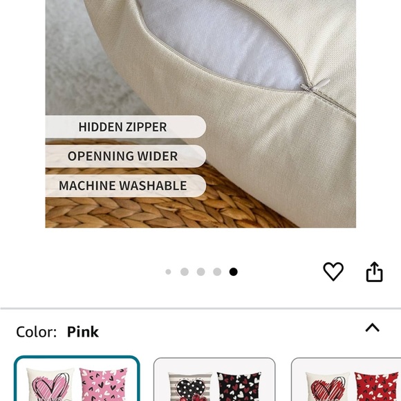 AVOIN colorlife I Love U XOXO Valentine Hearts Pink Throw Pillow Covers - Picture 6 of 6